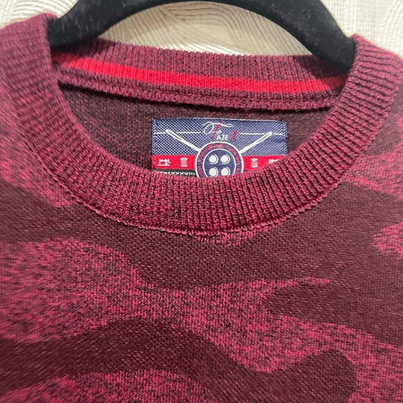 0380 NEW BOYS BURGUNDY CAMO LONG SLEEVE SWEATER - Picture 7 of 10